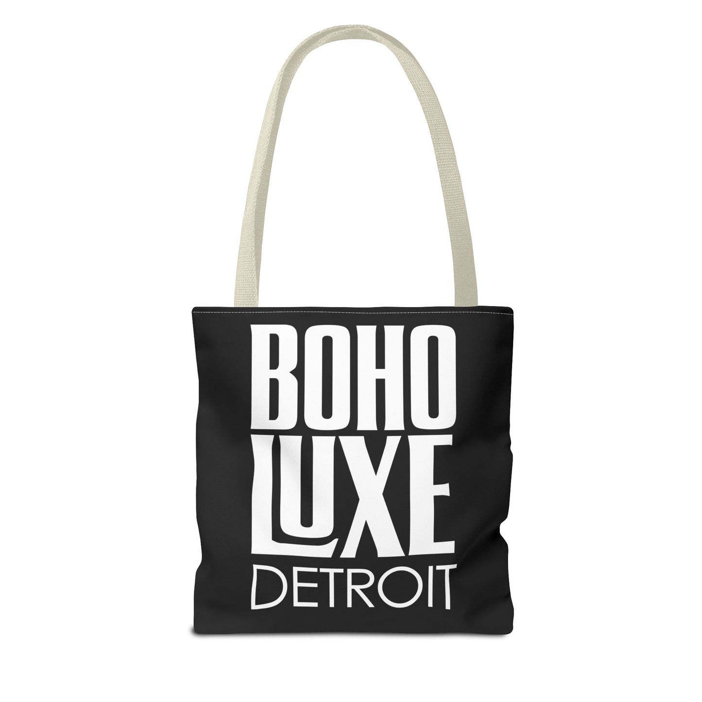 Boho Luxe Tote Bag, Chic Black Tote, Stylish Carry-All, Detroit Fashion Bag, Bohemian Style Handbag, Eco-Friendly Shopping Bag