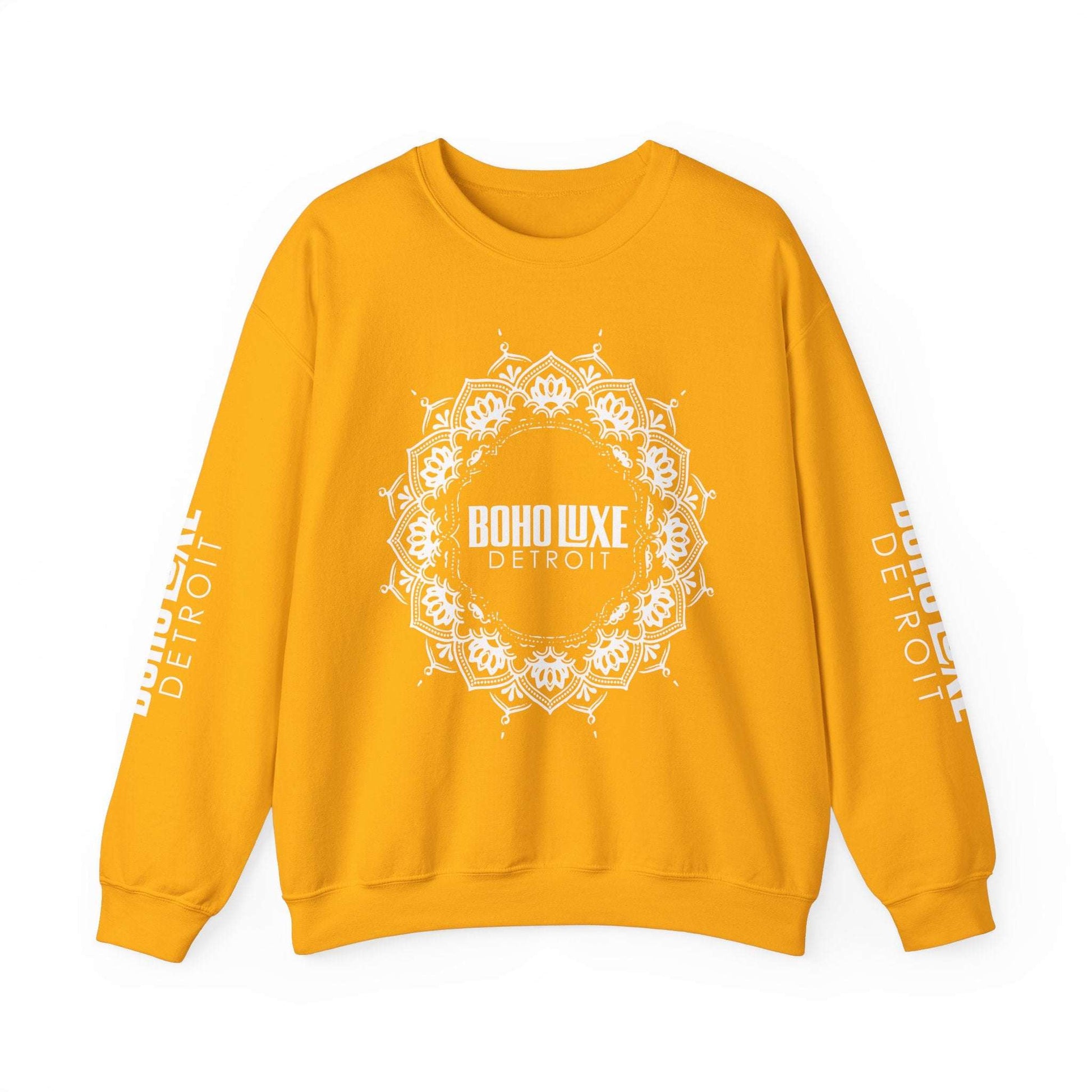 Boho Luxe Detroit Crewneck Sweatshirt - Unisex Heavy Blend™ - Stylish Comfort for Everyday Wear