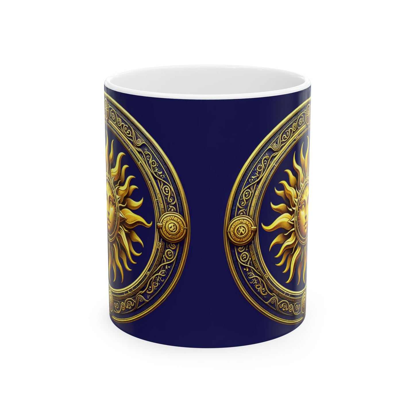 Sunshine Shield Ceramic Mug - Elegant 11oz  Coffee Cup for Home & Office