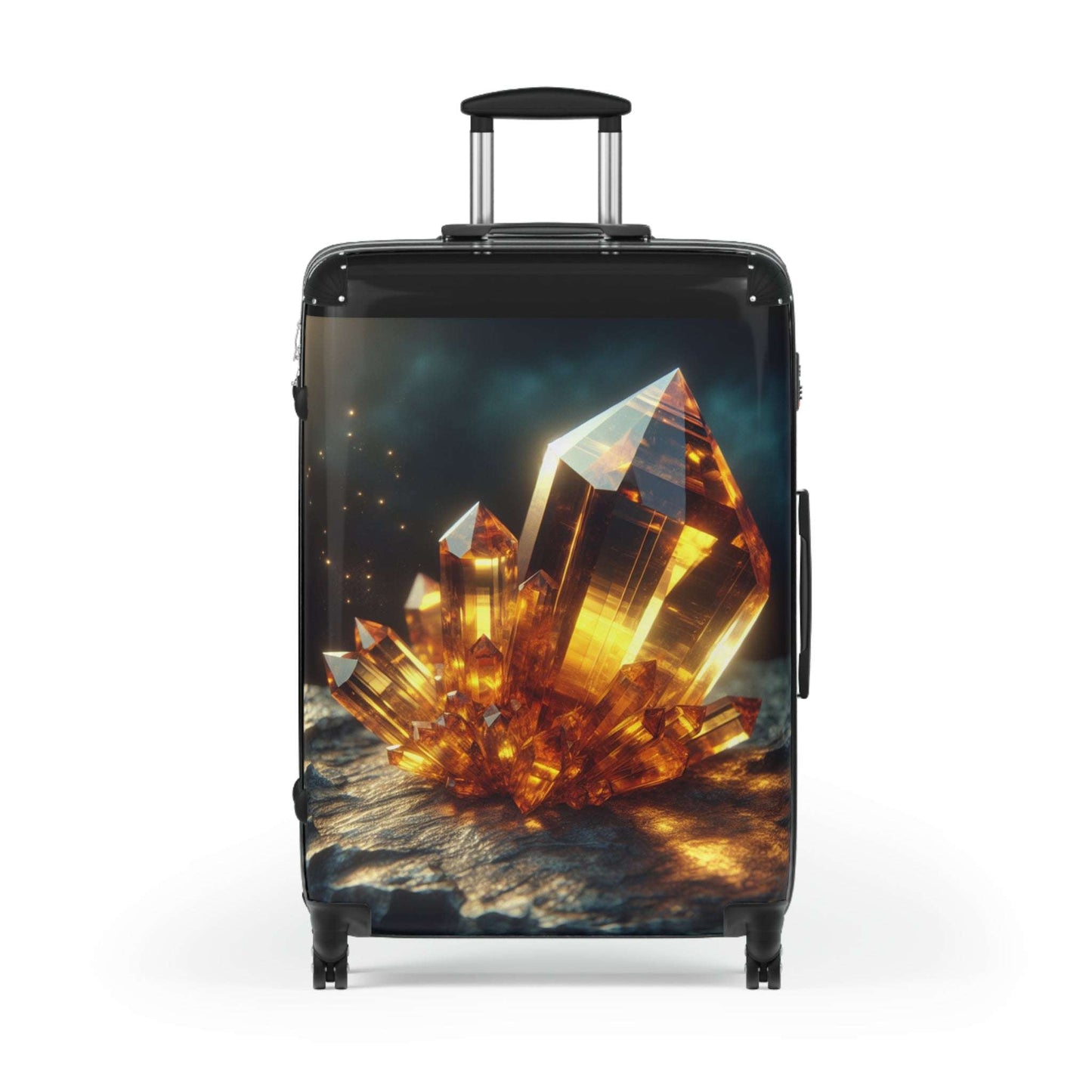Crystal-Design Suitcase, Vibrant Travel Bag, Luggage, Vacation Gear, Unique Gift, Stylish Carry-On