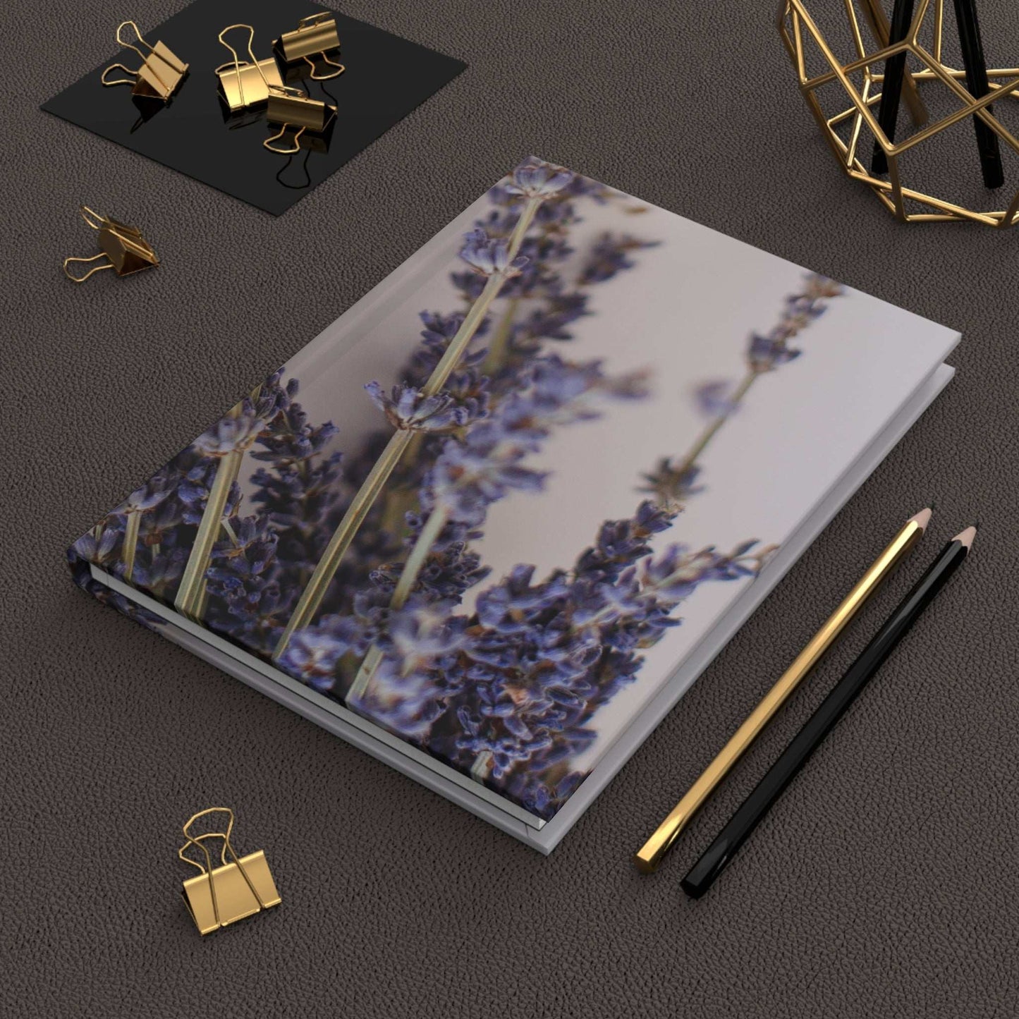 Lavender Sprigs Hardcover Journal — Floral Notebook for Relaxation, Aromatherapy & Daily Notes