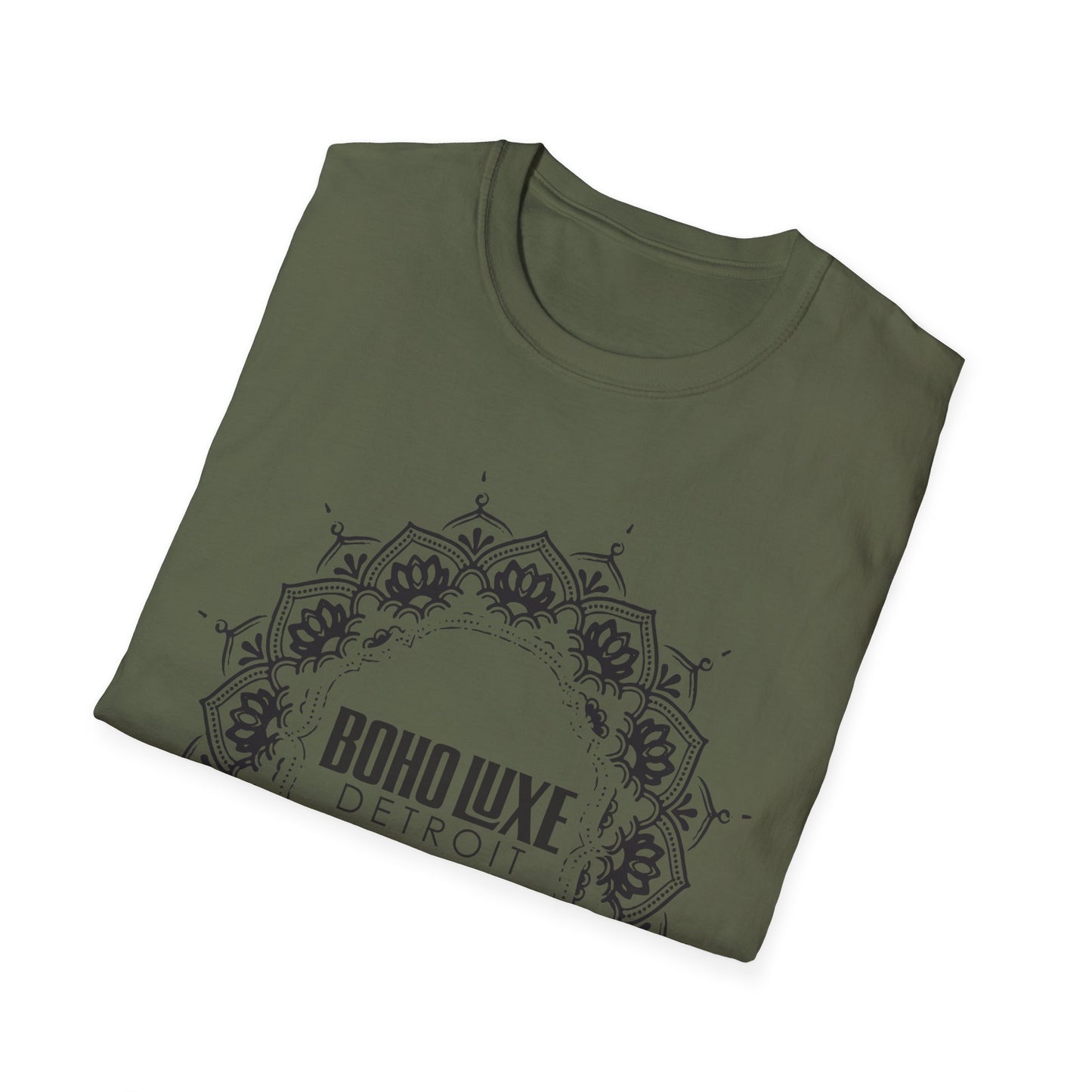 Boho Luxe Unisex Softstyle T-Shirt | Mandala Design, Graphic Tee, Gift for Her, Festival Wear, Everyday Casual