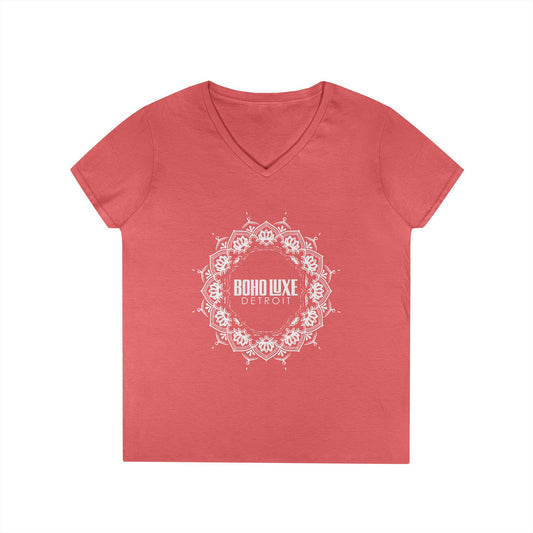 Boho Luxe Detroit Ladies' V-Neck T-Shirt - Stylish and Comfortable Fashion Top