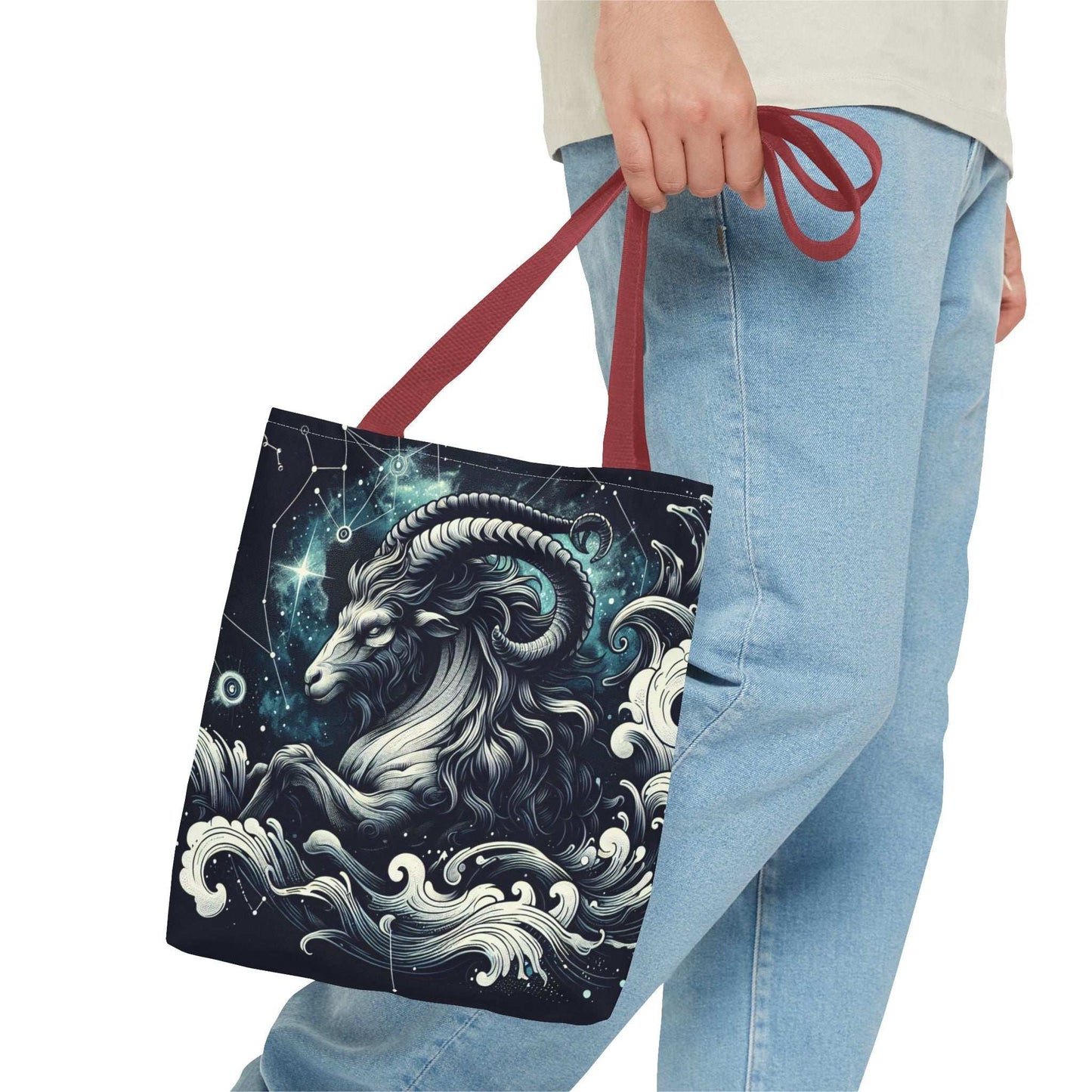 Astrology Capricorn Tote Bag - Celestial Goat Design