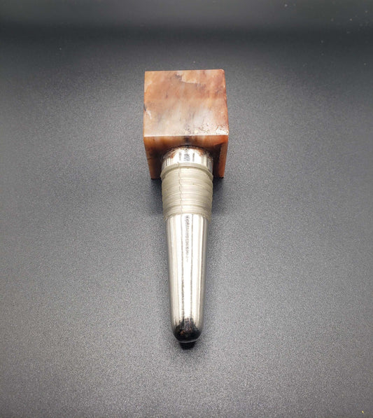 BANDED JASPER Gemstone Cube Bottle Stopper