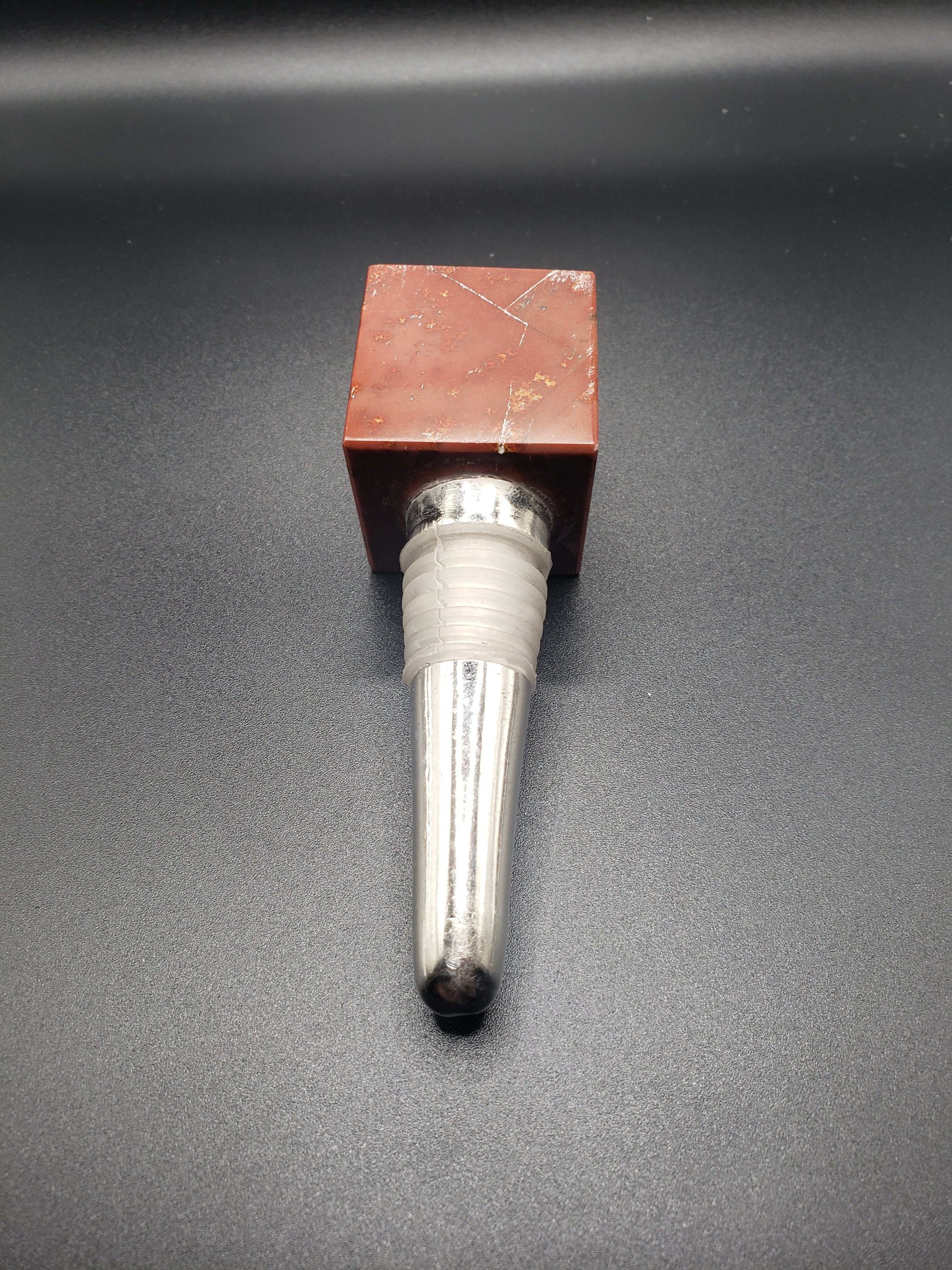 RED JASPER Gemstone Cube Bottle Stopper