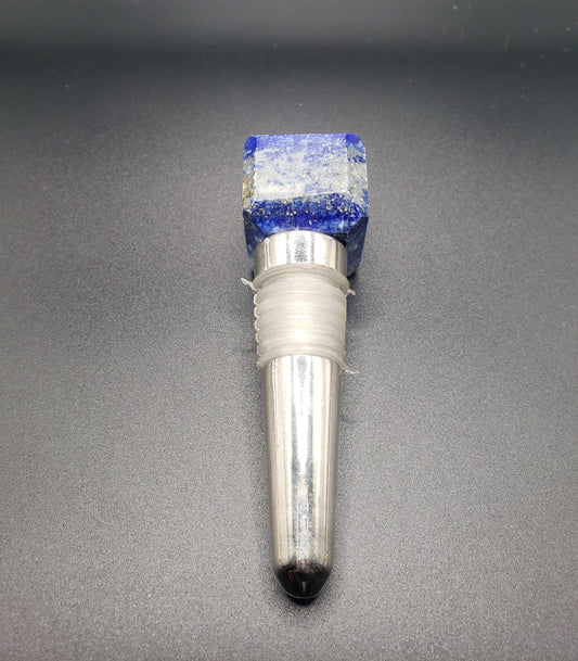 LAPIS Gemstone Cube Bottle Stopper