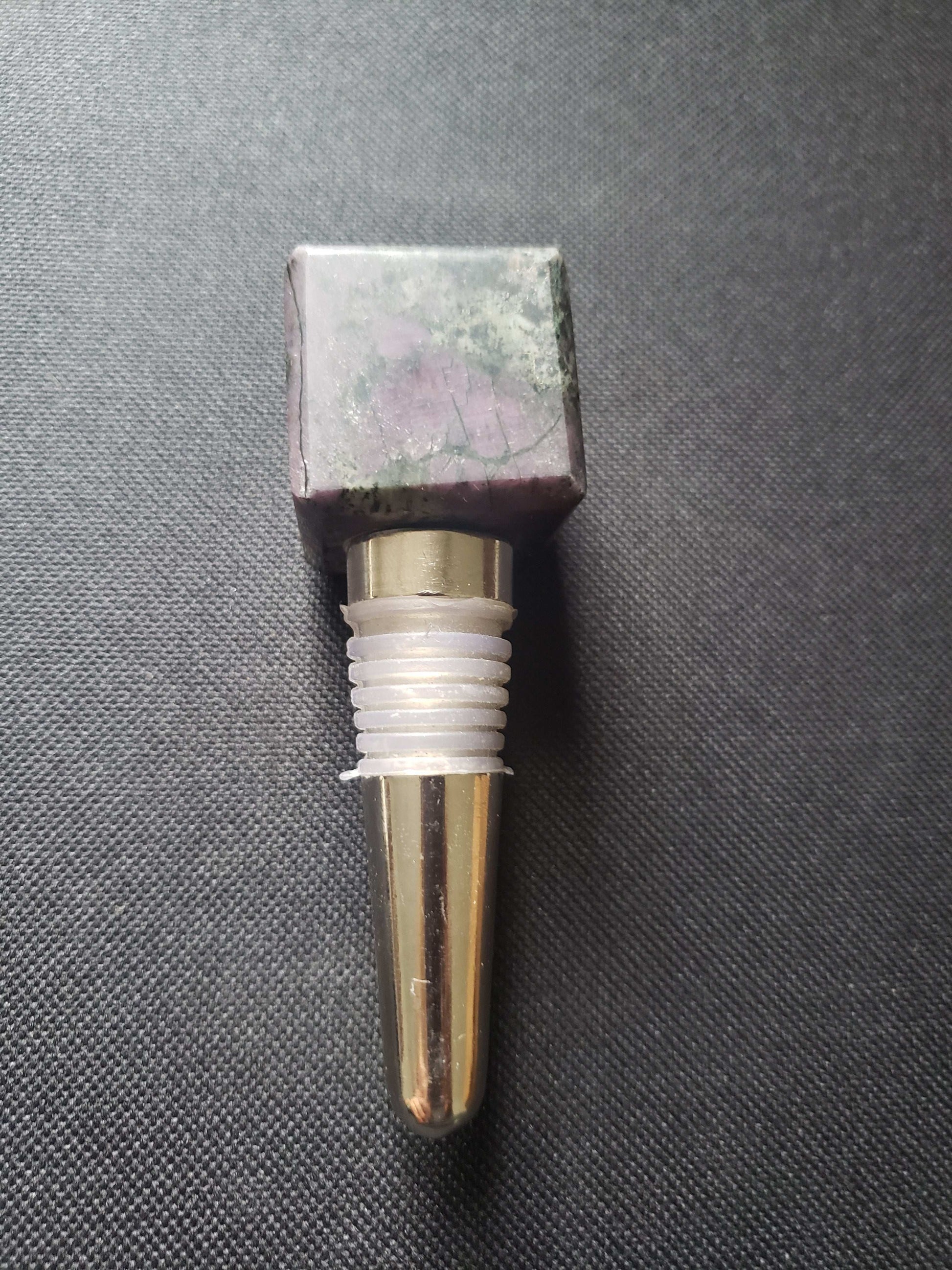 RUBY KYANITE  Gemstone Cube Bottle Stopper