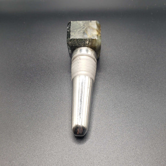 LABRADORITE Gemstone Cube Bottle Stopper