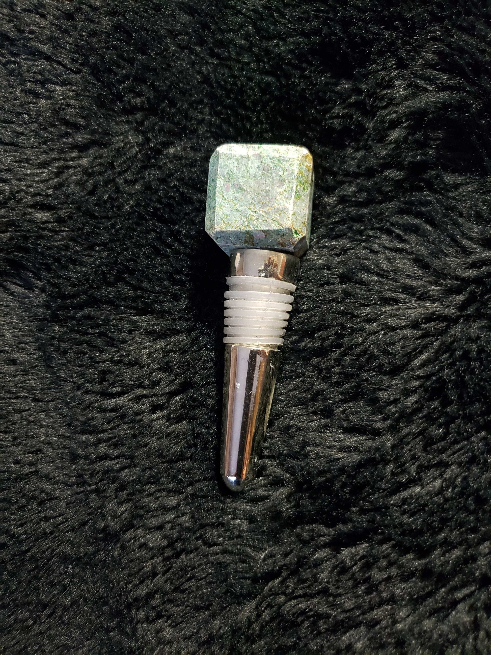 RUBY ZOIS[TE Gemstone Cube Bottle Stopper