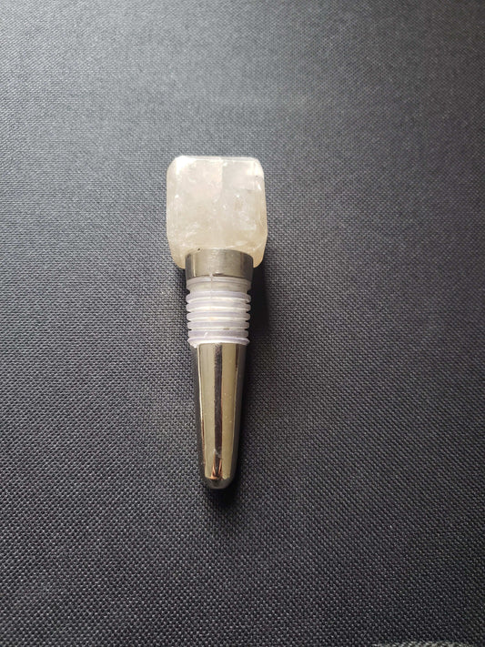 SMOKEY QUARTZ Gemstone Cube Bottle Stopper