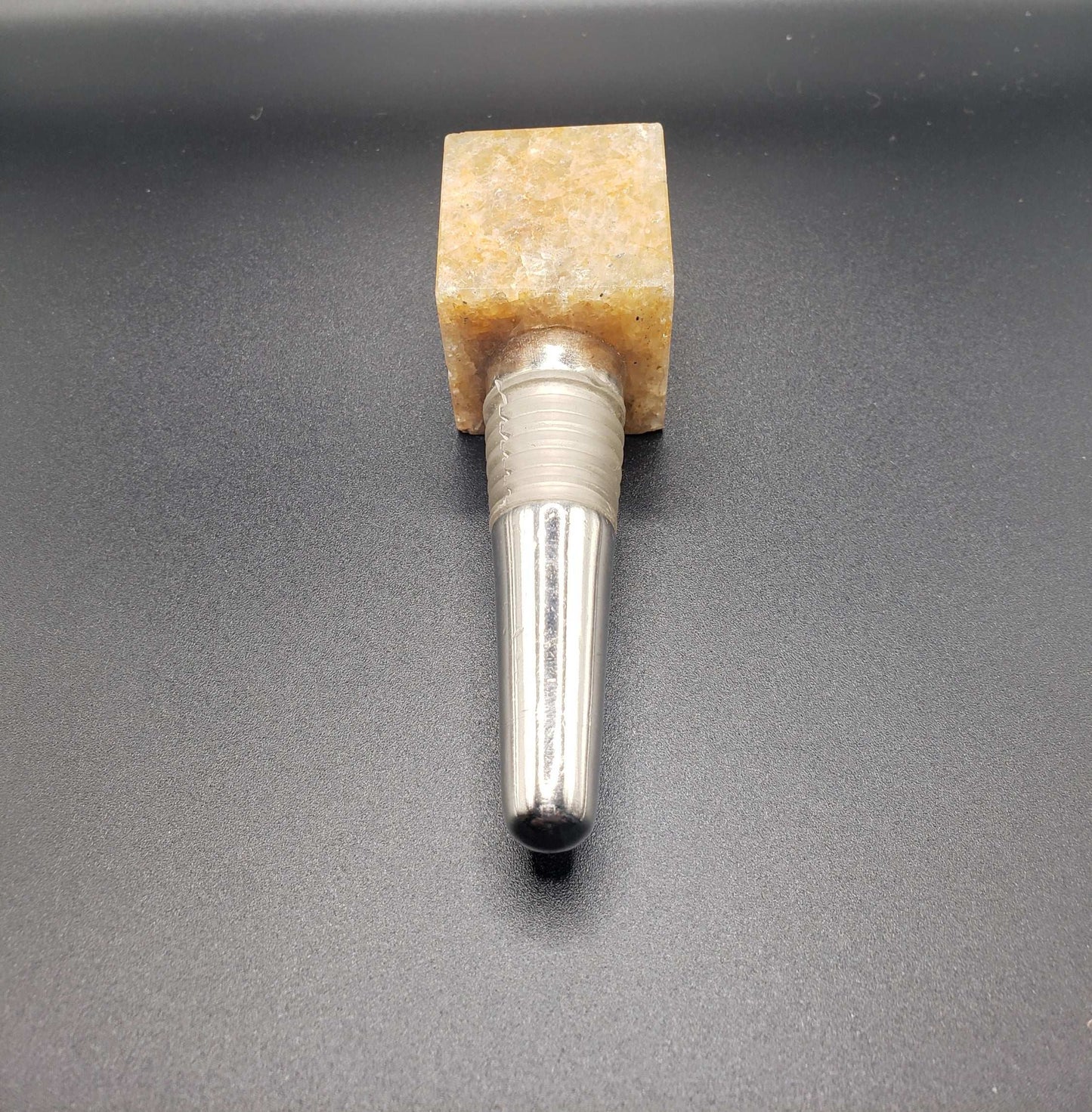 YELLOW JASPER Gemstone Cube Bottle Stopper