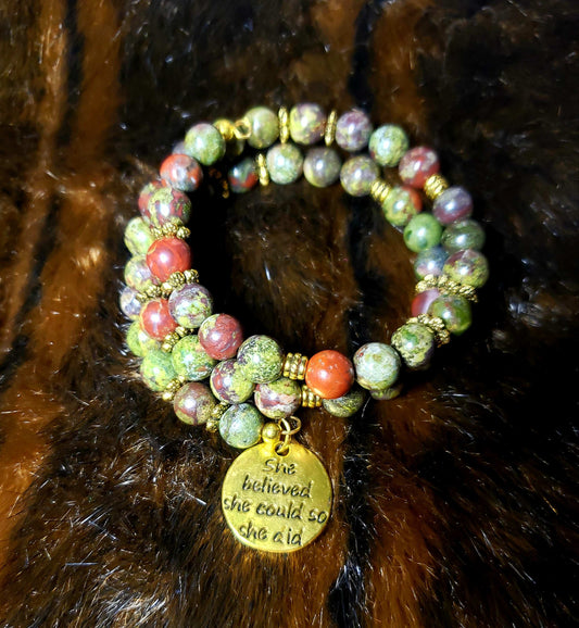 Dragons Blood Memory Wire Bracelet