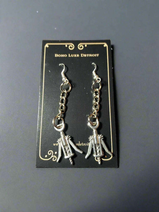 Wine Lovers Collection Earrings Wine Corkscrew Earrings