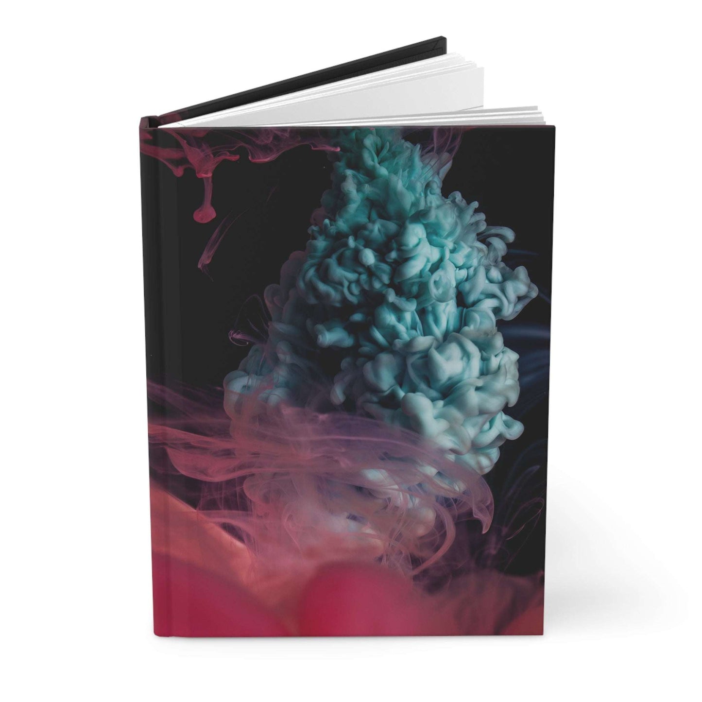 Abstract Ink Cloud Hardcover Journal — Vibrant Blue & Pink Swirl Notebook for Artists, Writers, and Creative Gift