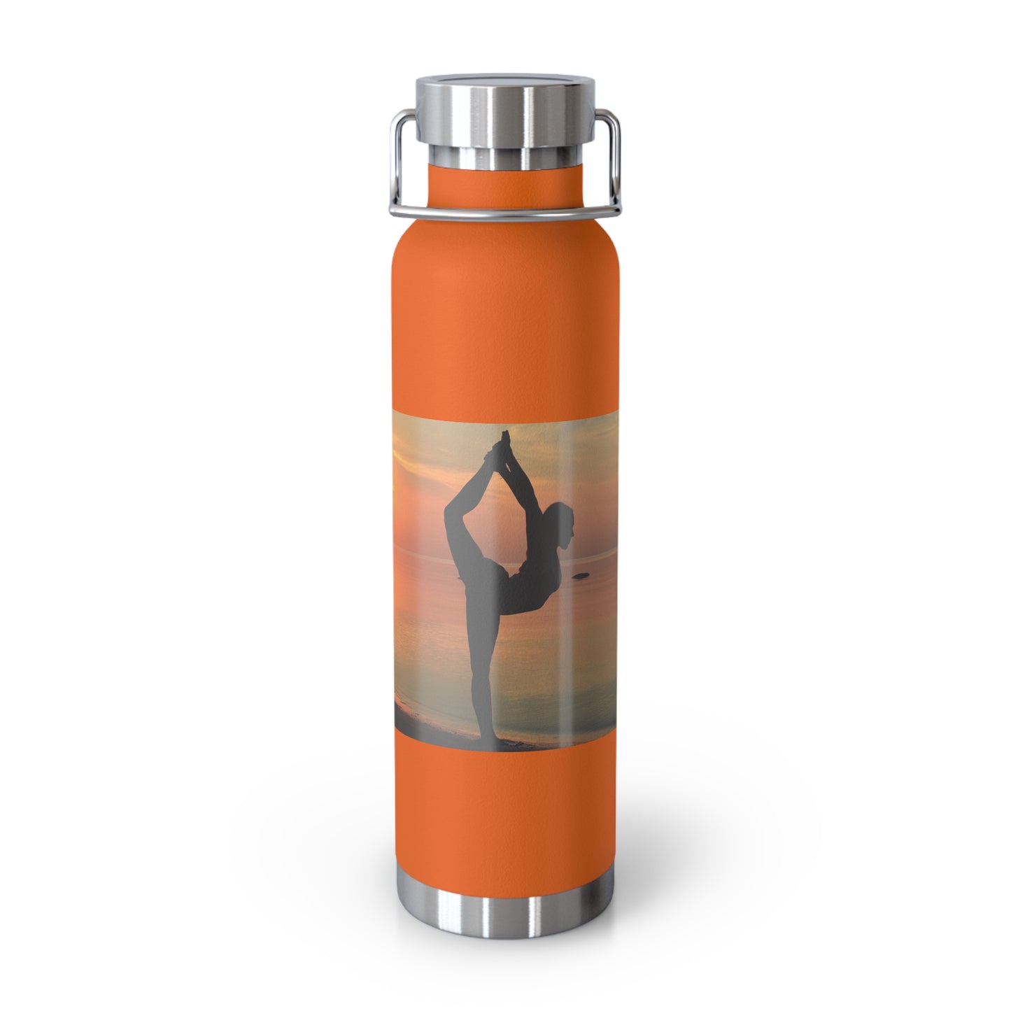 Yoga-Inspired Copper Insulated Water Bottle - 22oz - Eco-Friendly Travel Companion