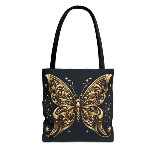 Elegant Golden Butterfly Tote Bag - Perfect for Nature Lovers and Everyday Use