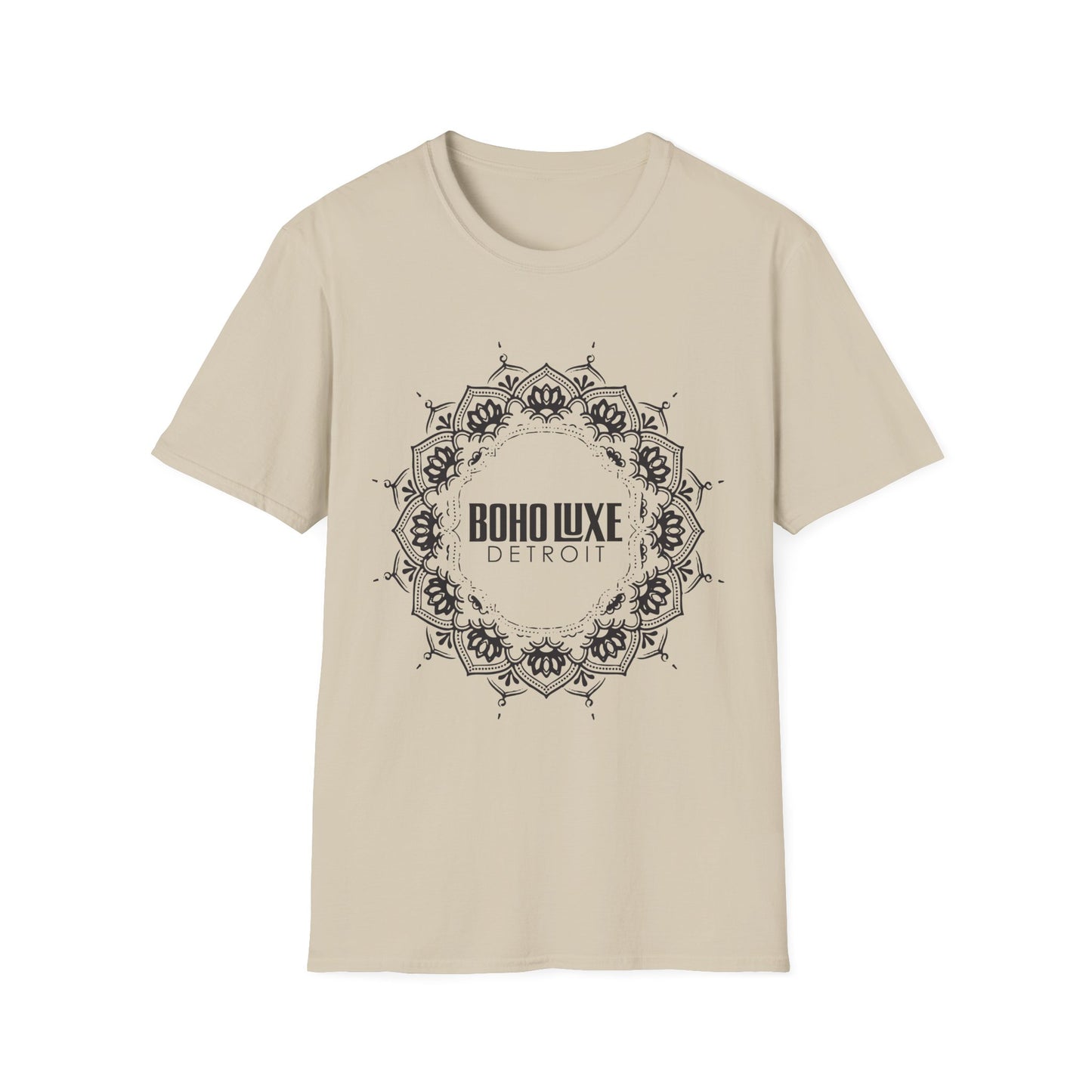 Boho Luxe Unisex Softstyle T-Shirt | Mandala Design, Graphic Tee, Gift for Her, Festival Wear, Everyday Casual