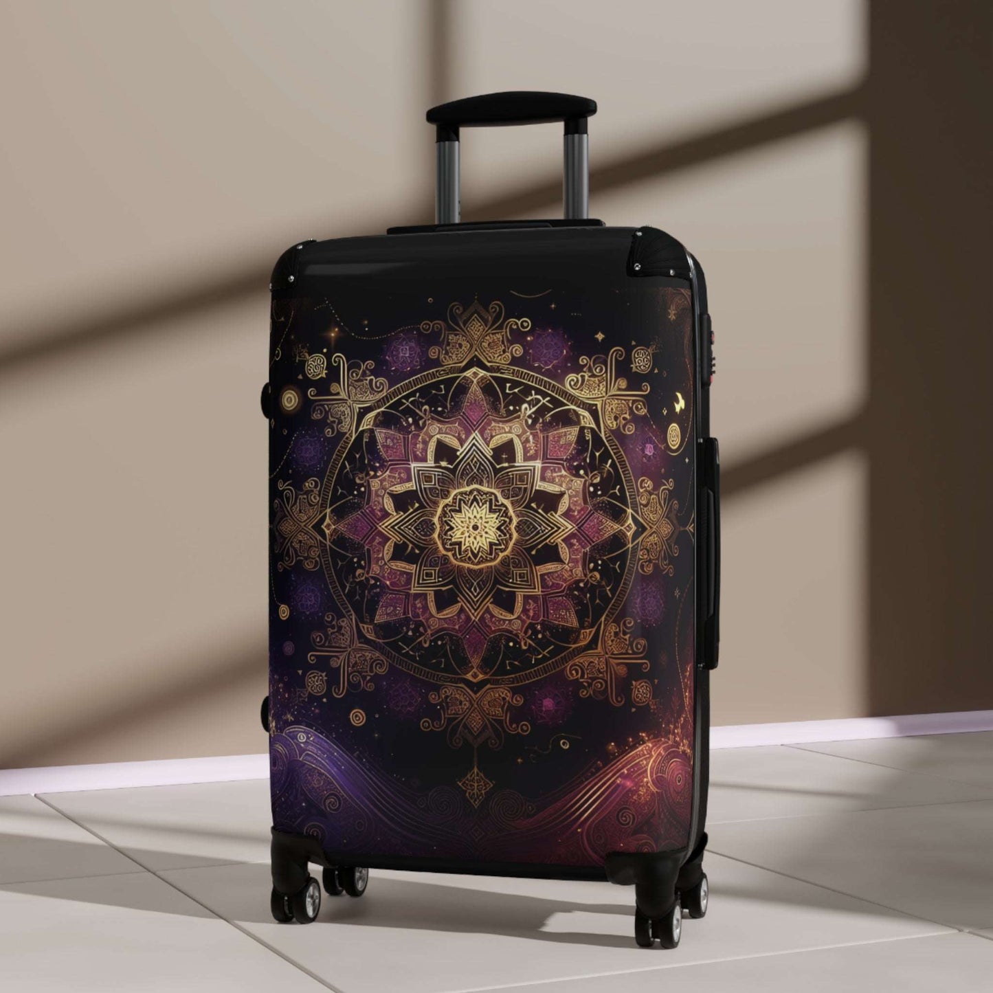 Bohemian Mandala Suitcase - Travel Luggage, Stylish Carry-On, Unique Gift for Travelers, Trendy Airport Bag, Festival Essentials