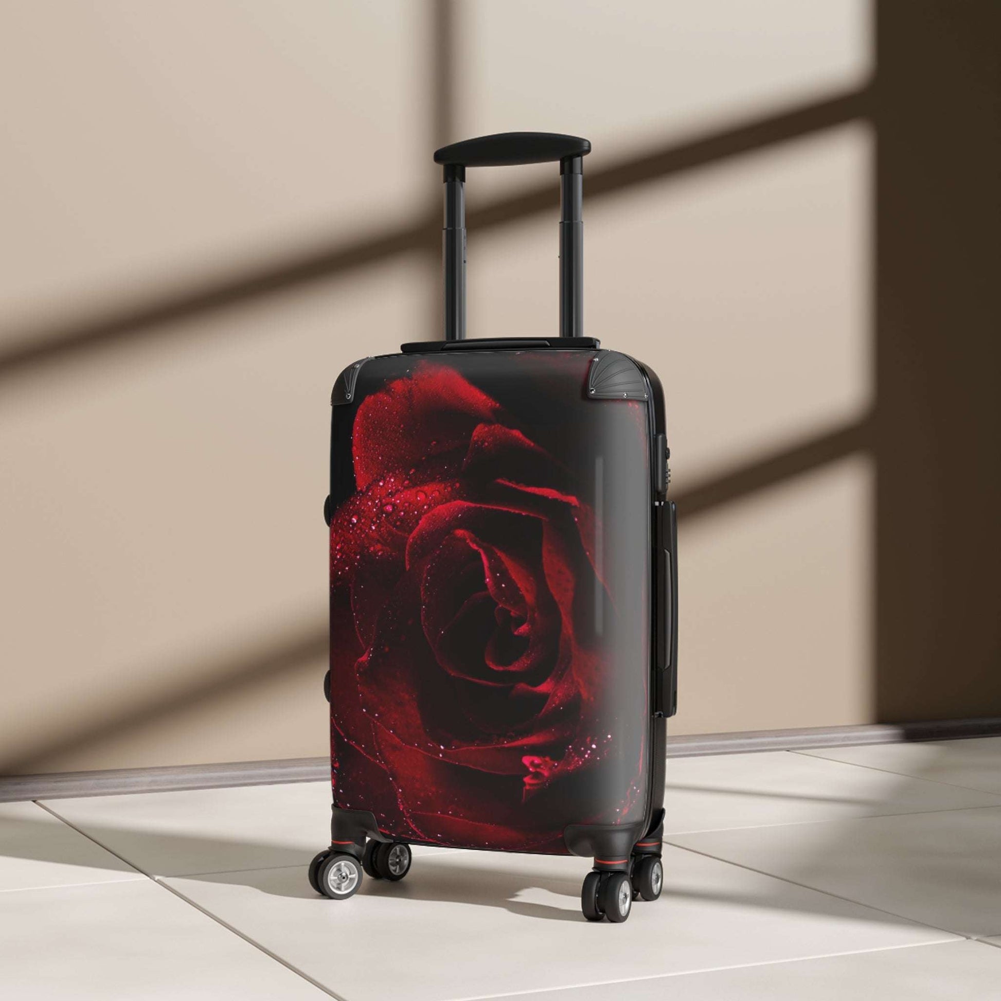 Rose-Design Suitcase for Stylish Travelers | Floral Luggage, Perfect for Vacations, Gifts, Roses, Travel Accessories