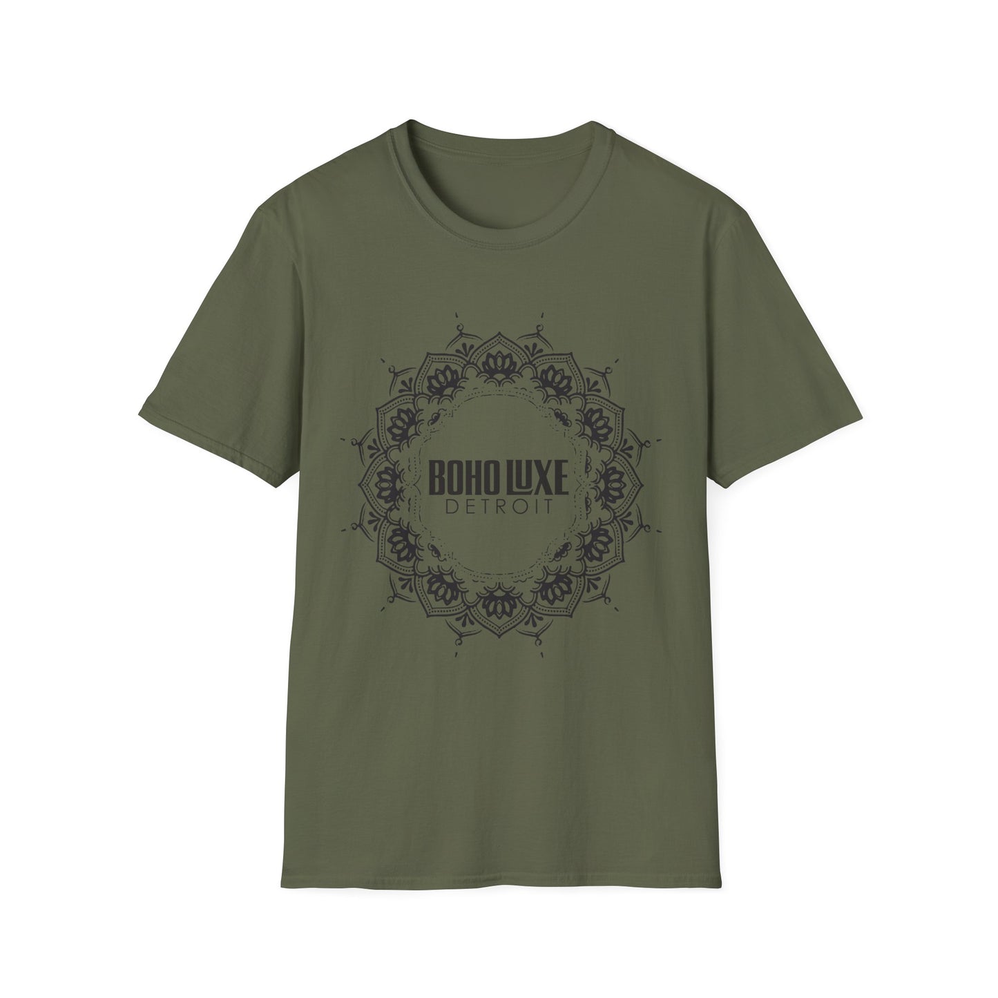 Boho Luxe Unisex Softstyle T-Shirt | Mandala Design, Graphic Tee, Gift for Her, Festival Wear, Everyday Casual