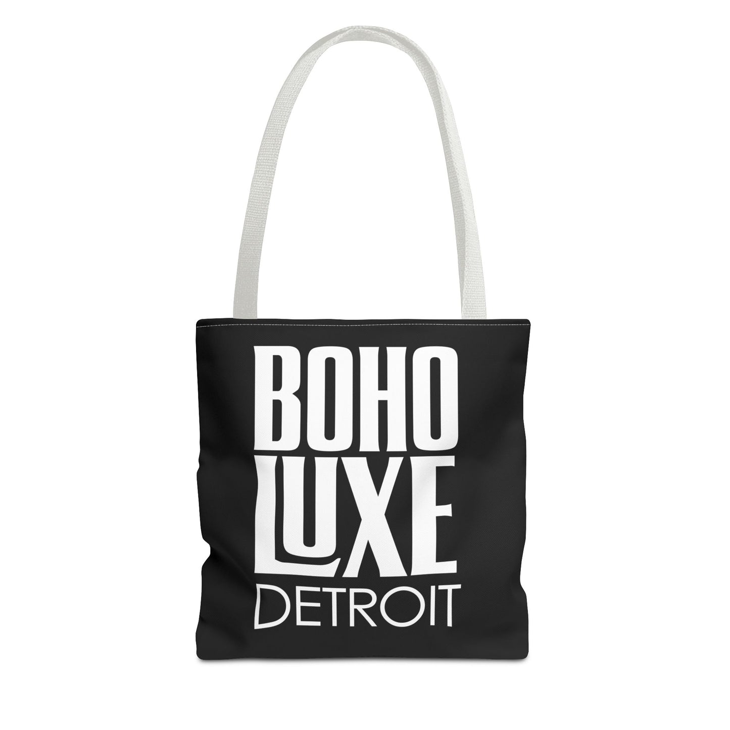 Boho Luxe Tote Bag, Chic Black Tote, Stylish Carry-All, Detroit Fashion Bag, Bohemian Style Handbag, Eco-Friendly Shopping Bag