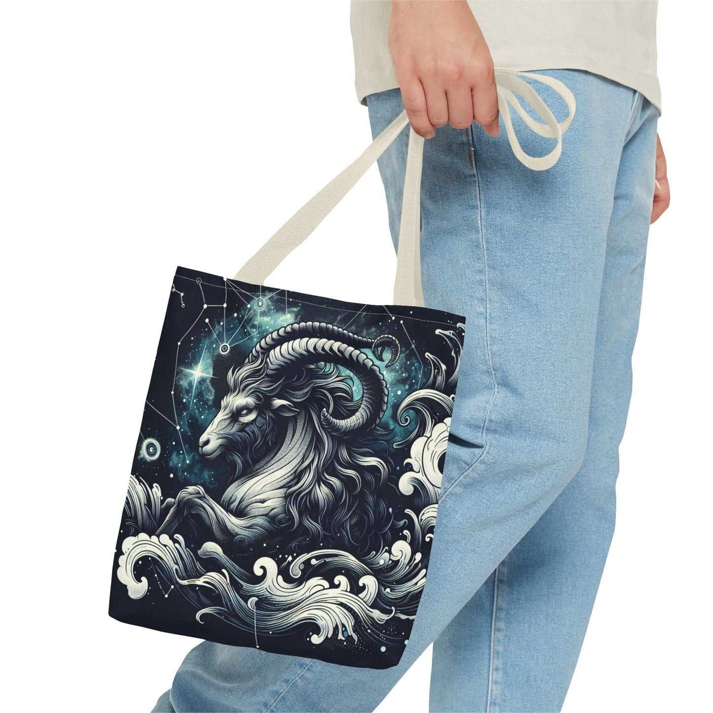 Astrology Capricorn Tote Bag - Celestial Goat Design