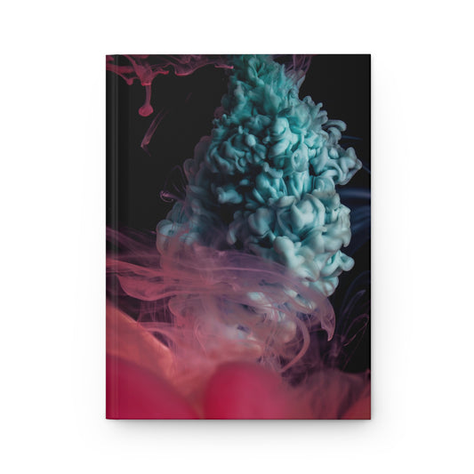 Abstract Ink Cloud Hardcover Journal — Vibrant Blue & Pink Swirl Notebook for Artists, Writers, and Creative Gift