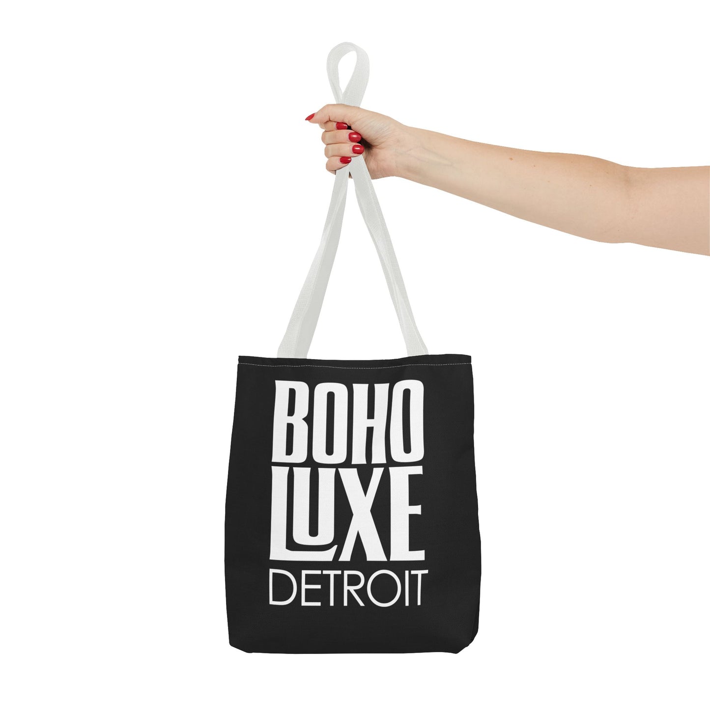 Boho Luxe Tote Bag, Chic Black Tote, Stylish Carry-All, Detroit Fashion Bag, Bohemian Style Handbag, Eco-Friendly Shopping Bag