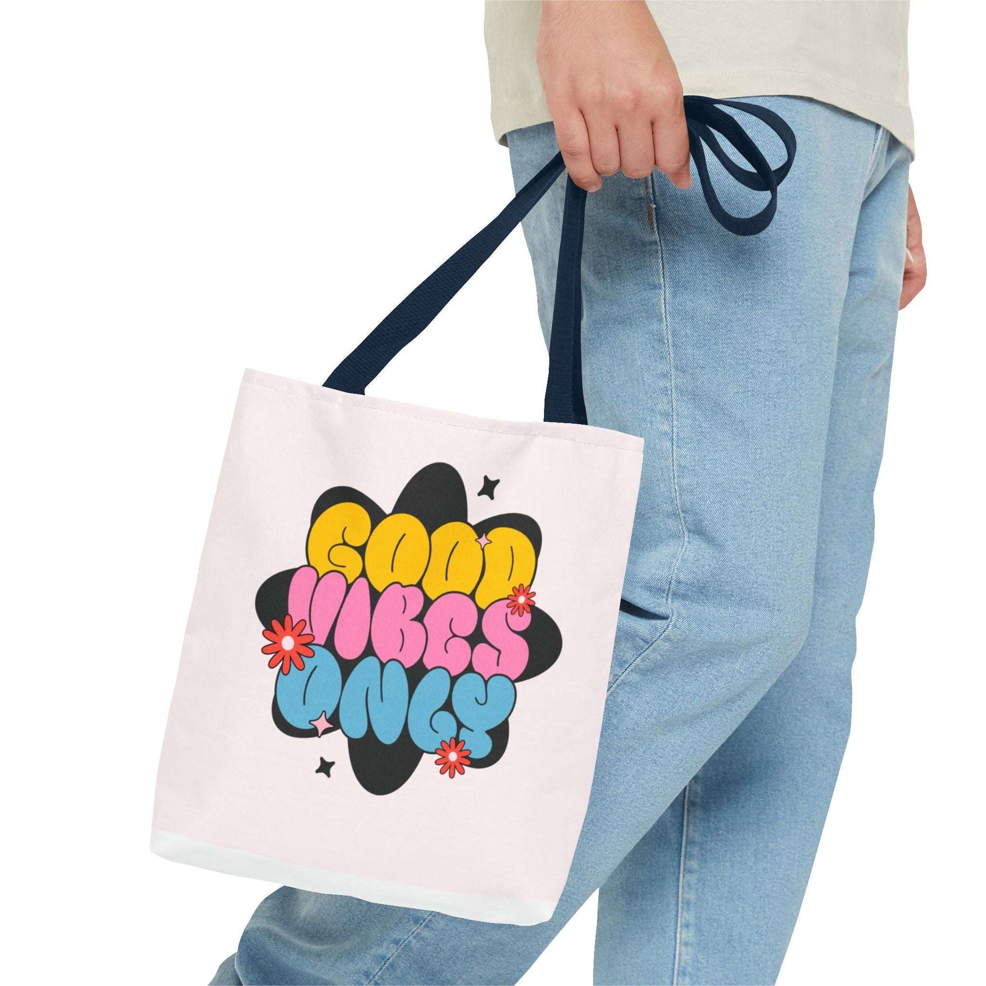 Good Vibes Only Tote Bag | Colorful Flower Design for Positive Energy