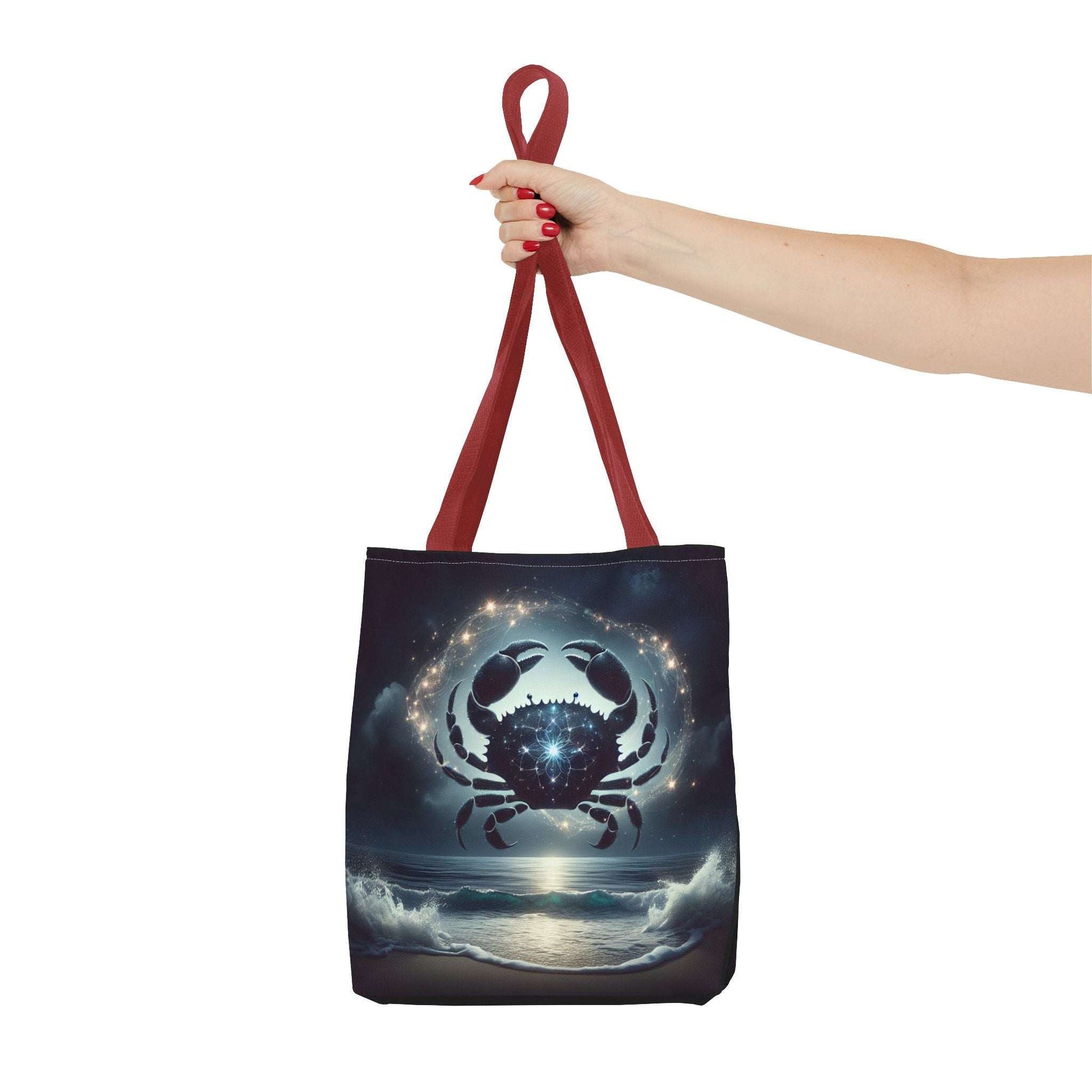 Celestial Cancer Tote Bag - Cosmic Ocean Design for Beach Lovers