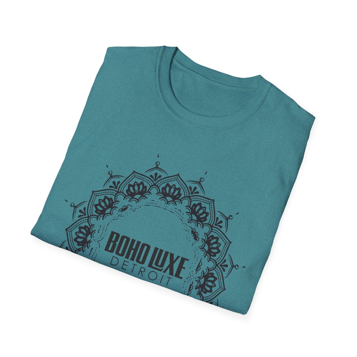 Boho Luxe Unisex Softstyle T-Shirt | Mandala Design, Graphic Tee, Gift for Her, Festival Wear, Everyday Casual