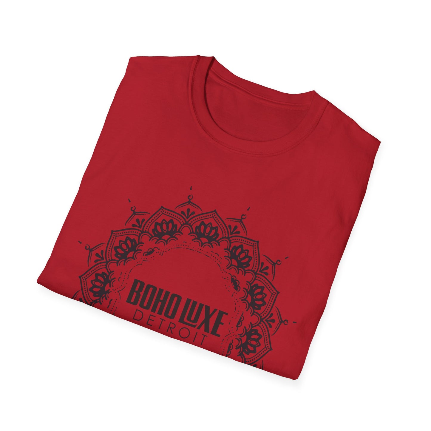 Boho Luxe Unisex Softstyle T-Shirt | Mandala Design, Graphic Tee, Gift for Her, Festival Wear, Everyday Casual