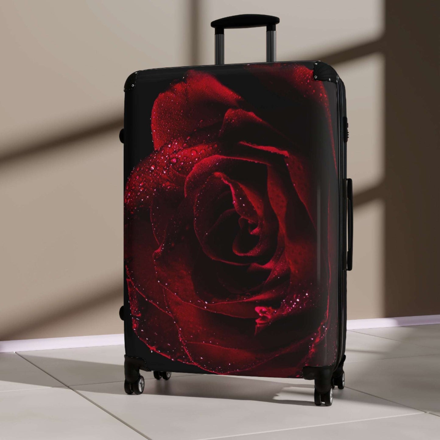 Rose-Design Suitcase for Stylish Travelers | Floral Luggage, Perfect for Vacations, Gifts, Roses, Travel Accessories