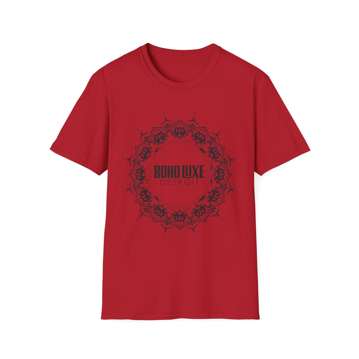 Boho Luxe Unisex Softstyle T-Shirt | Mandala Design, Graphic Tee, Gift for Her, Festival Wear, Everyday Casual