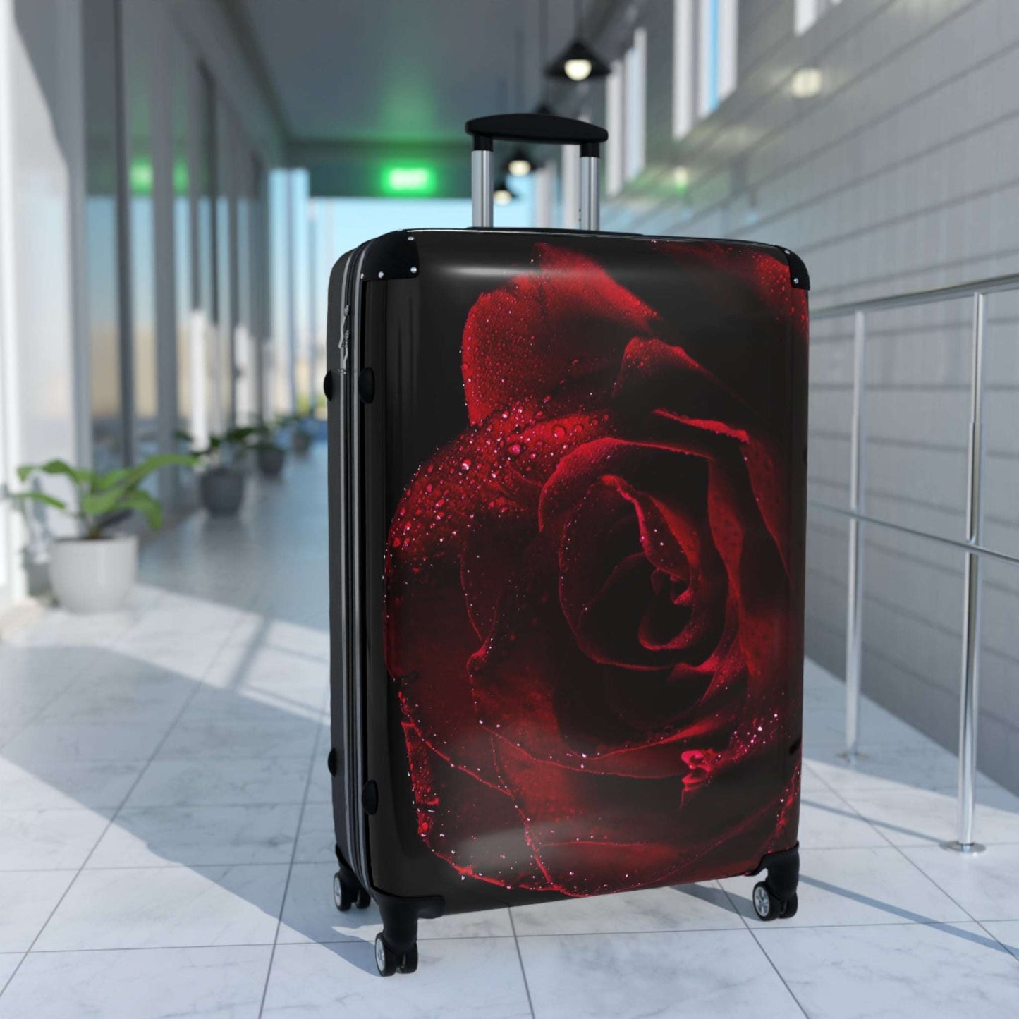 Rose-Design Suitcase for Stylish Travelers | Floral Luggage, Perfect for Vacations, Gifts, Roses, Travel Accessories