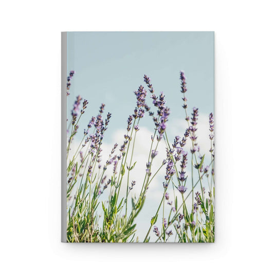 Lavender Field Hardcover Journal — Floral Matte Notebook for Writing & Gratitude