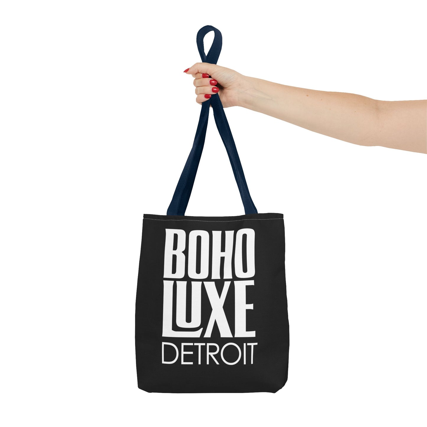 Boho Luxe Tote Bag, Chic Black Tote, Stylish Carry-All, Detroit Fashion Bag, Bohemian Style Handbag, Eco-Friendly Shopping Bag