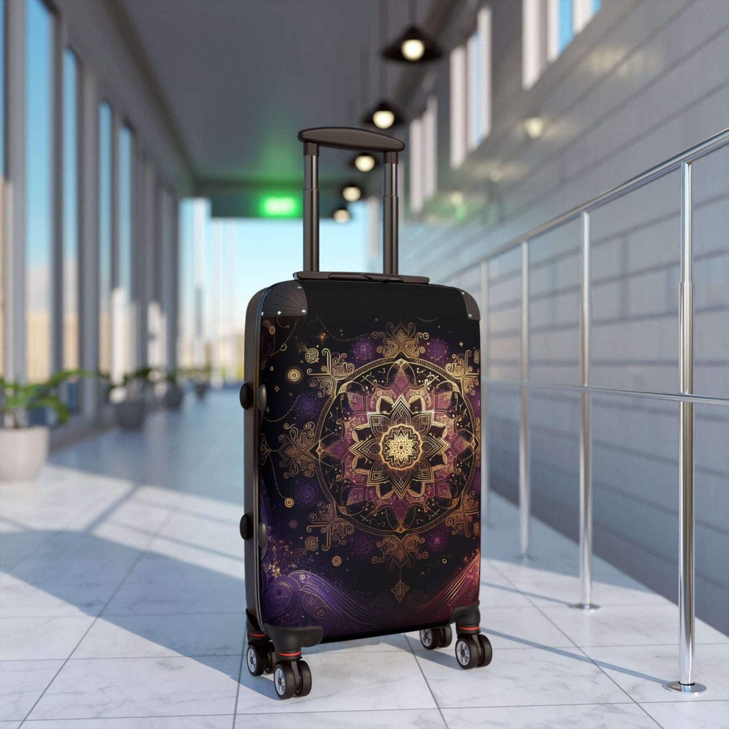 Bohemian Mandala Suitcase - Travel Luggage, Stylish Carry-On, Unique Gift for Travelers, Trendy Airport Bag, Festival Essentials