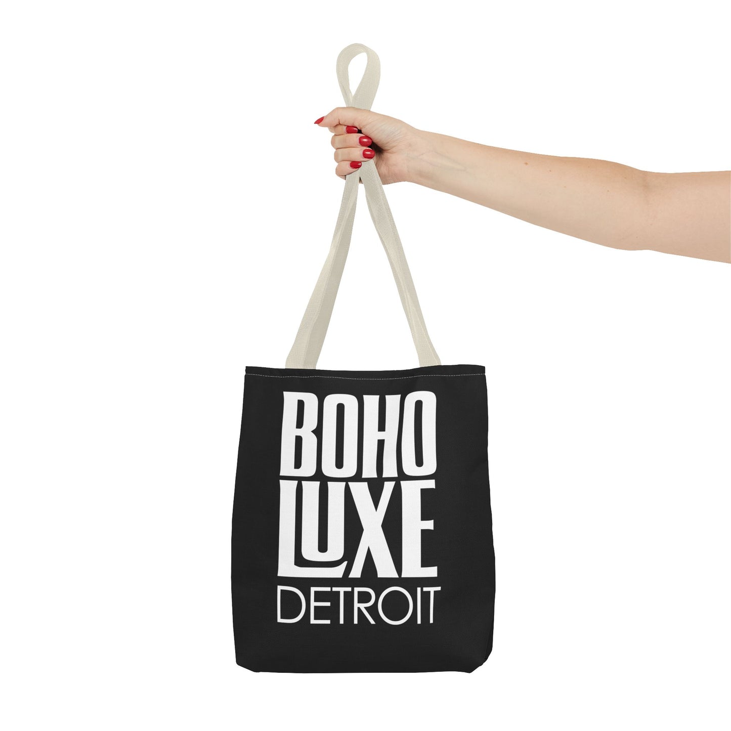 Boho Luxe Tote Bag, Chic Black Tote, Stylish Carry-All, Detroit Fashion Bag, Bohemian Style Handbag, Eco-Friendly Shopping Bag