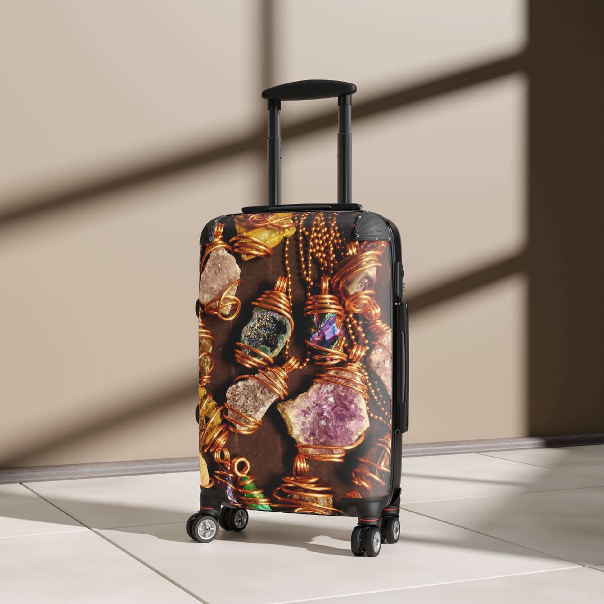 Travel Style Suitcase with Gemstone Design