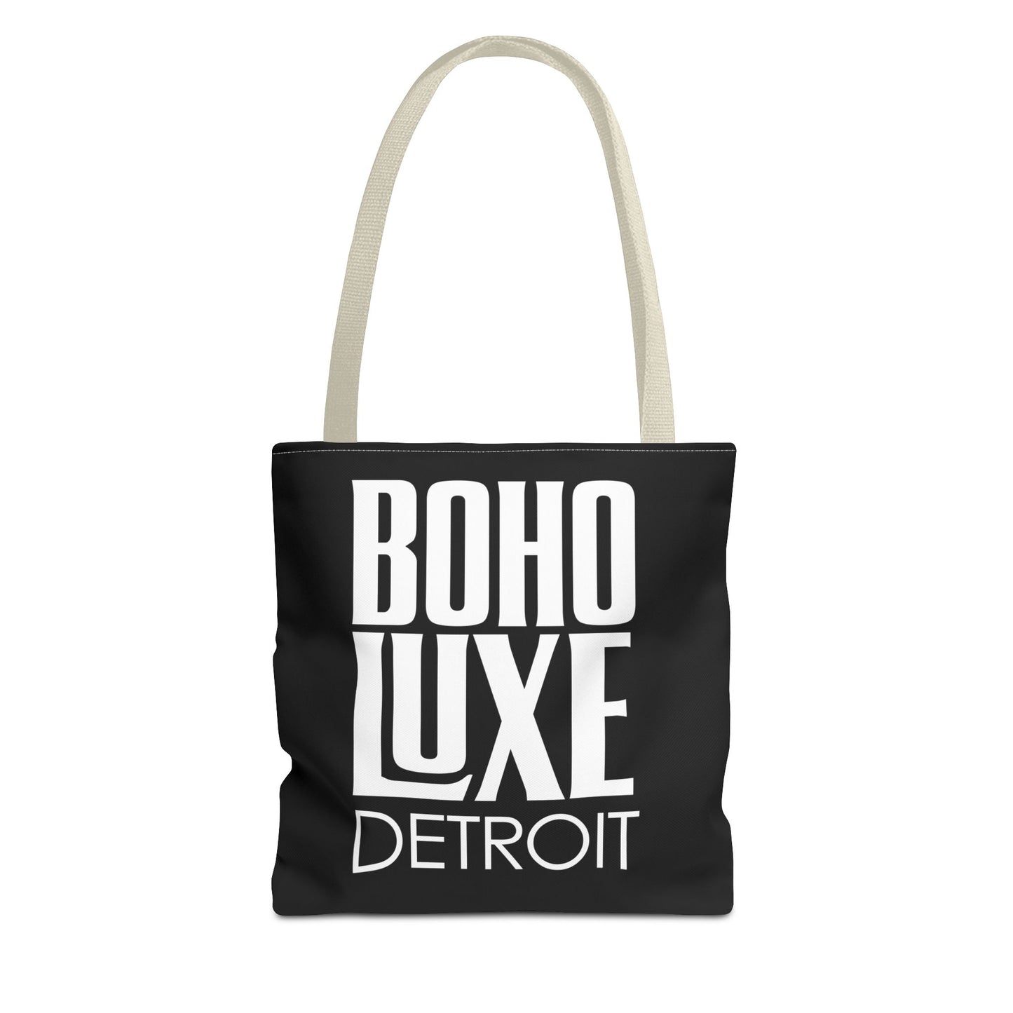 Boho Luxe Tote Bag, Chic Black Tote, Stylish Carry-All, Detroit Fashion Bag, Bohemian Style Handbag, Eco-Friendly Shopping Bag