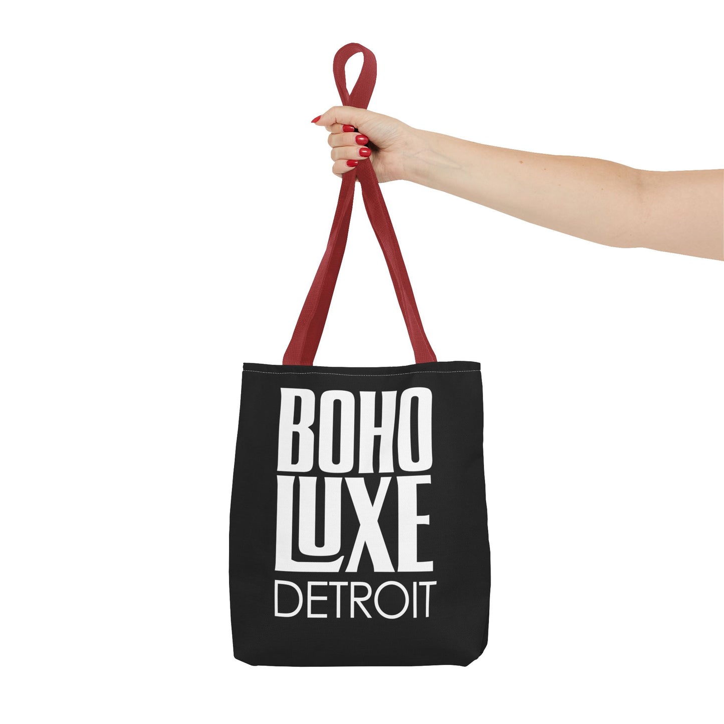 Boho Luxe Tote Bag, Chic Black Tote, Stylish Carry-All, Detroit Fashion Bag, Bohemian Style Handbag, Eco-Friendly Shopping Bag