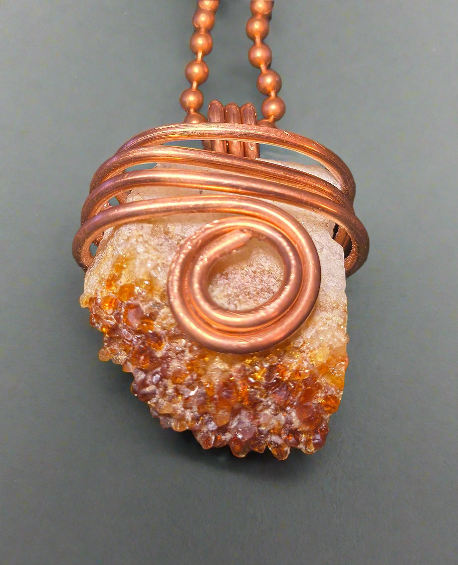 Citrine Drusy Chunk Necklace