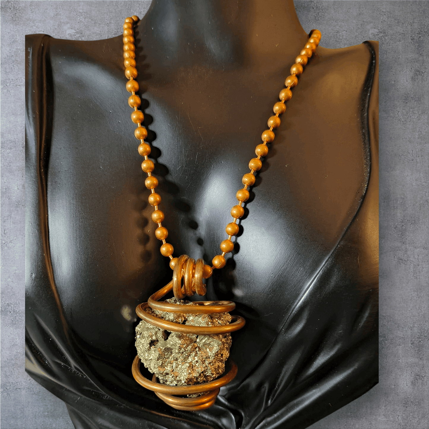 Raw Pyrite Cluster Necklace