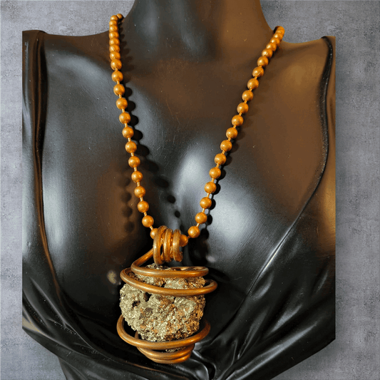 Raw Pyrite Cluster Necklace