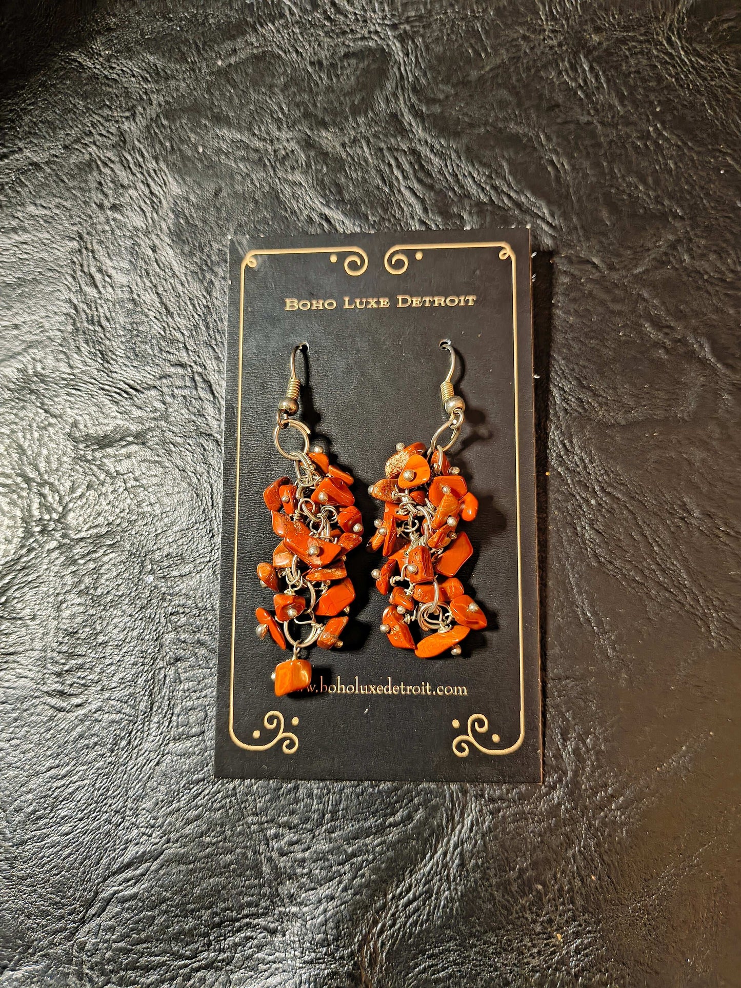 Red Jasper Cluster Earrings
