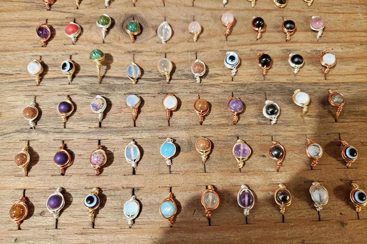 Crystal Wire Wrapped Rings