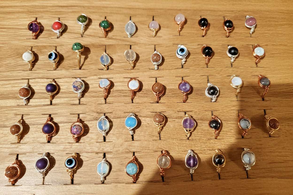 Crystal Wire Wrapped Rings
