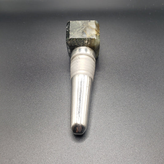 LABRADORITE Gemstone Cube Bottle Stopper